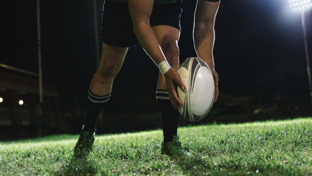 Rugbyman avec son ballon